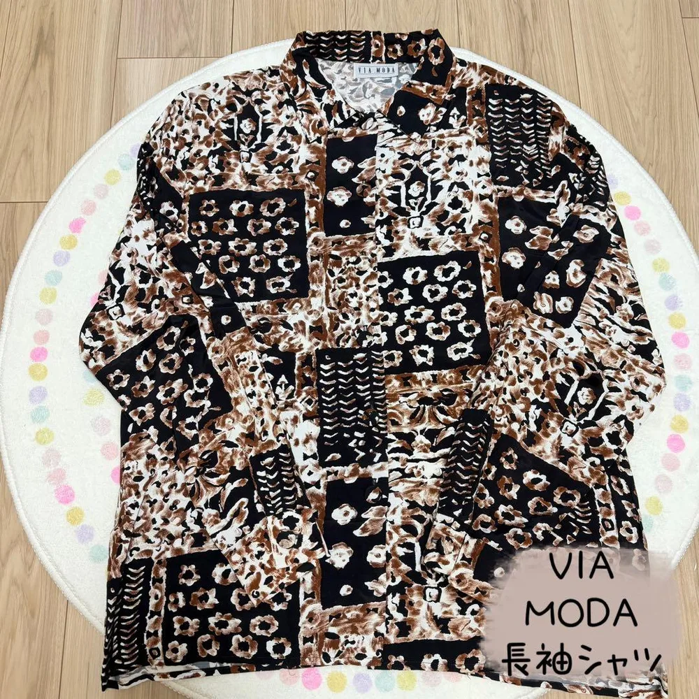 VIA MODA ヴィアモーダ 長袖シャツ シャツ トップス フリーサイズ
