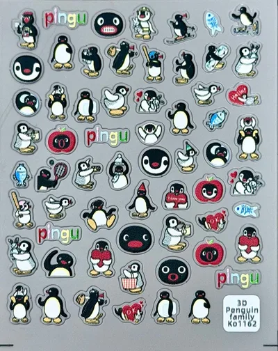【902】ネイルシール 立体 PINGU ピングー キャラクター ペンギン