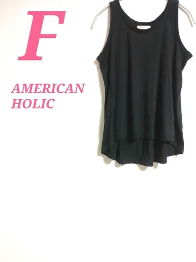 AMERICAN HOLIC ノースリーブ チュニック ブラック タンクトップ