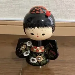 E-4 京都 柳山工房 漆工芸 振袖こけし 柳山作 伝統工芸 こけし 置物
