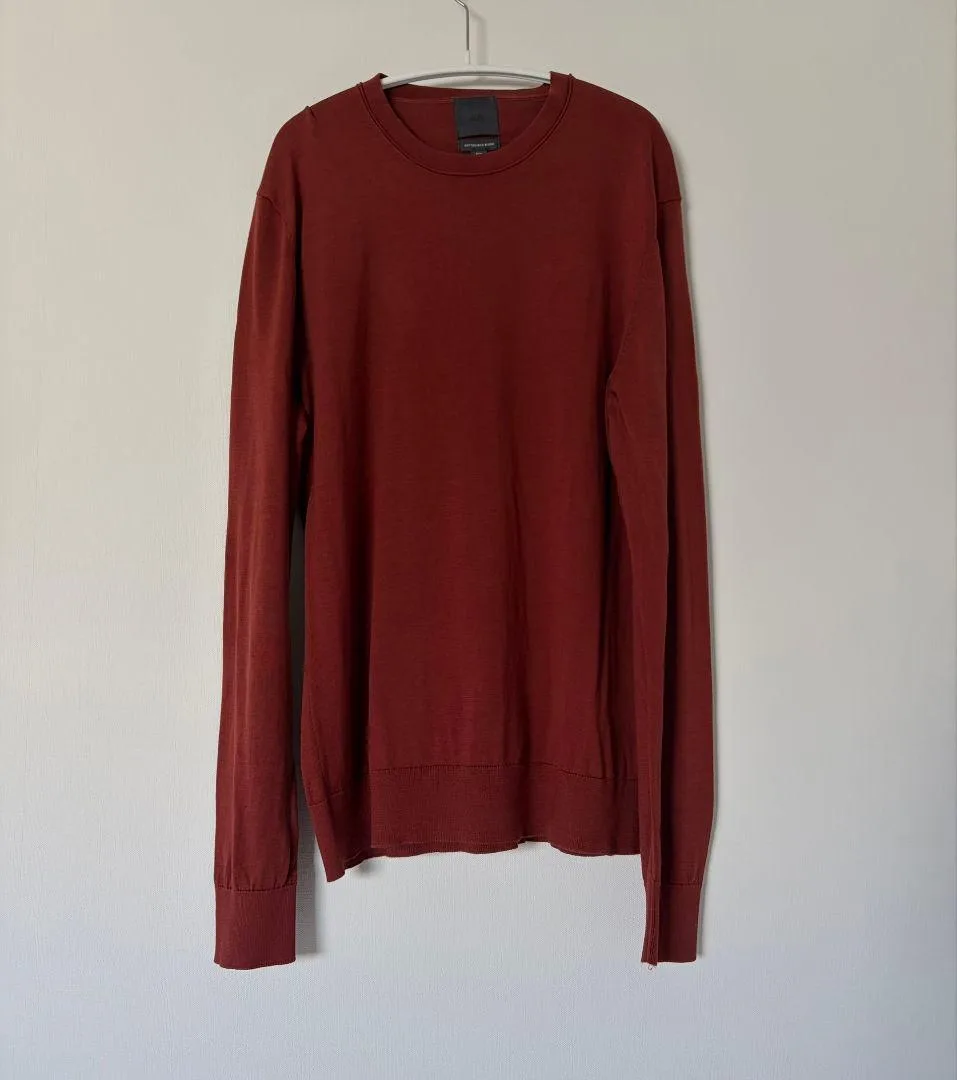 美品 H&M PREMIUM ニット シルク・コットンブレンドボルドー M