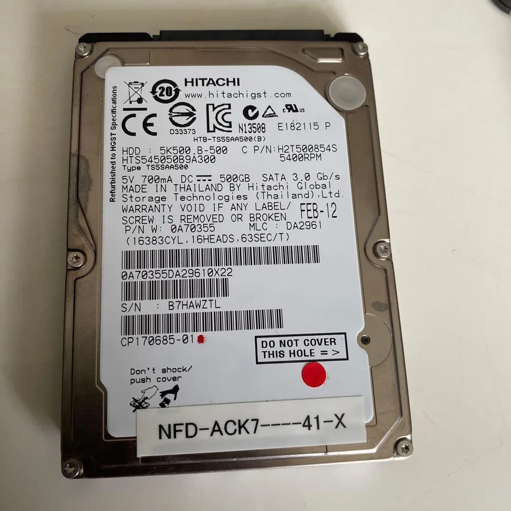 Hitachi 500GB HDD 本体 2.5インチ