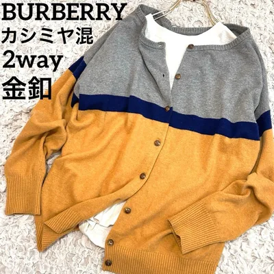 バーバリー ブルーレーベル 2way ニット セーター カーディガン カシミヤ混