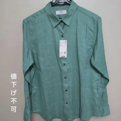 UNIQLO リネンシャツ グリーン Sサイズ