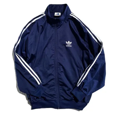 【90s】adidas トレフォイル トラックジャケット ネイビー ホワイト M