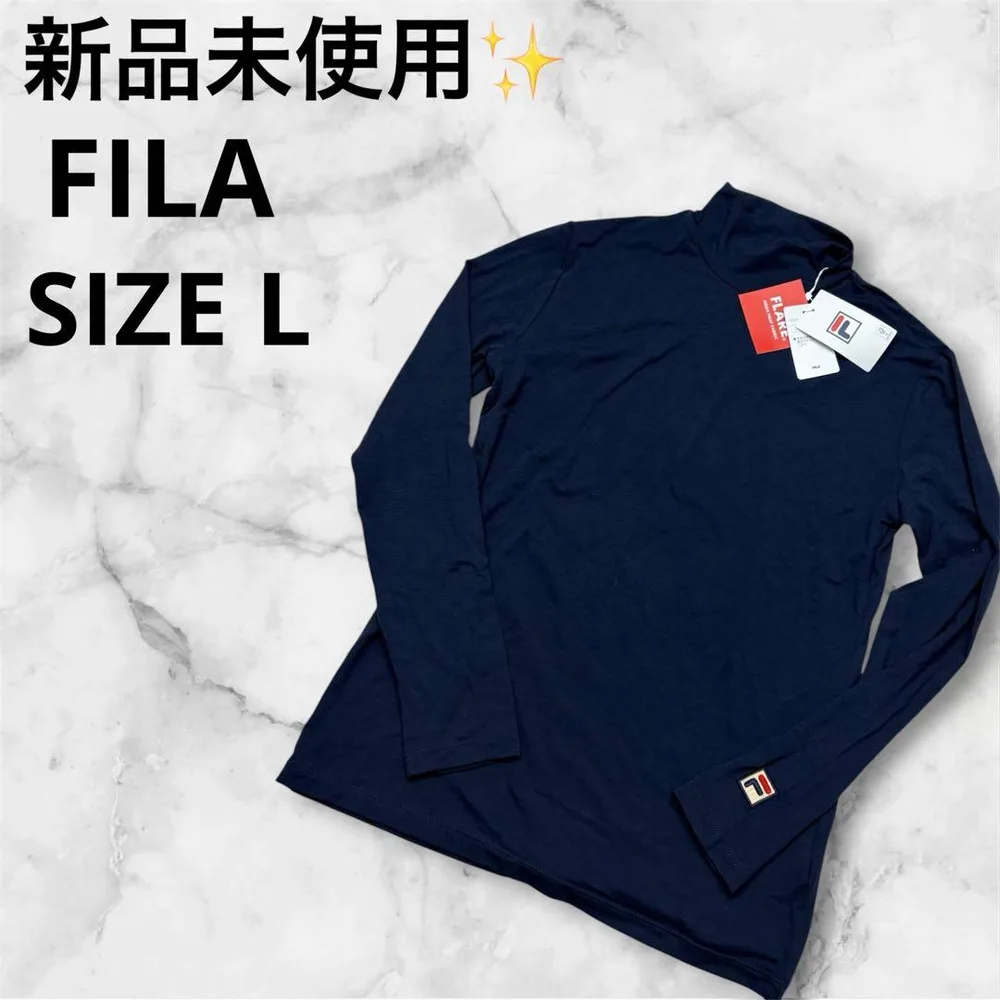 新品未使用✨ FILA ゴルフ テニス 長袖 ハイネックシャツ ネイビー L
