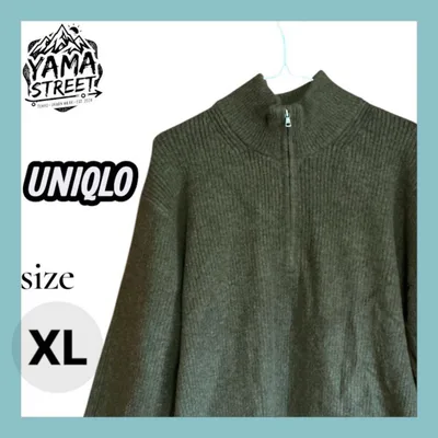✨美品✨UNIQLO ハーフジップ セーター カーキ XL