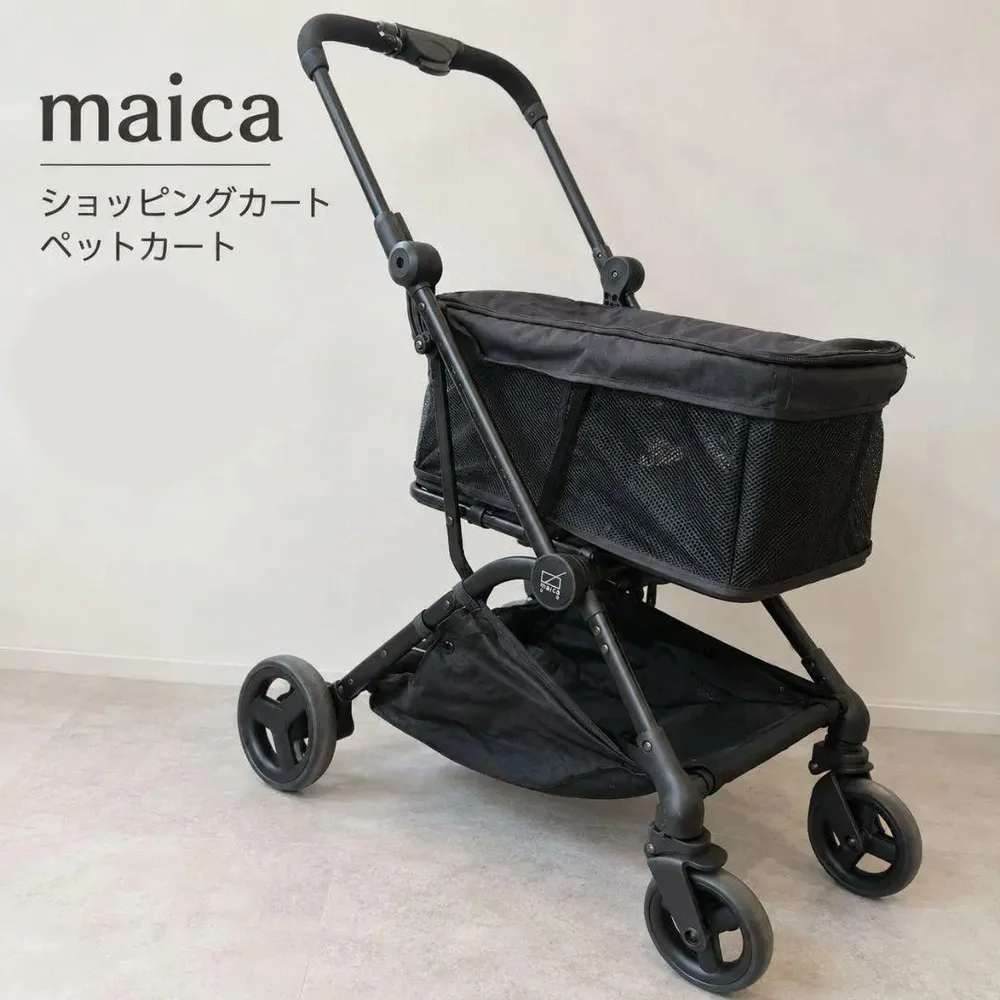 maica マイカ ショッピングカート ペットカート 4輪 折りたたみ ブラック