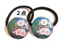 ヘアゴム 桜 和柄