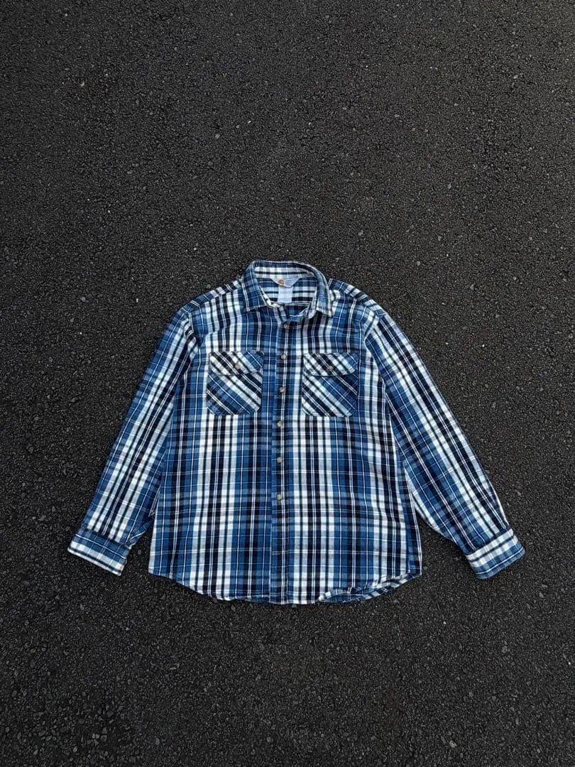 Carhartt 90s Blue Plaid Flannel Shirt