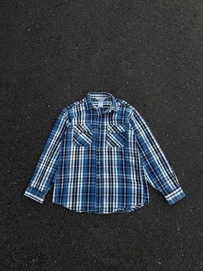 Carhartt 90s Blue Plaid Flannel Shirt