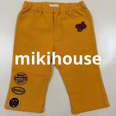 ミキハウス パンツ イエロー ワッペン付き 90cm 記名あり