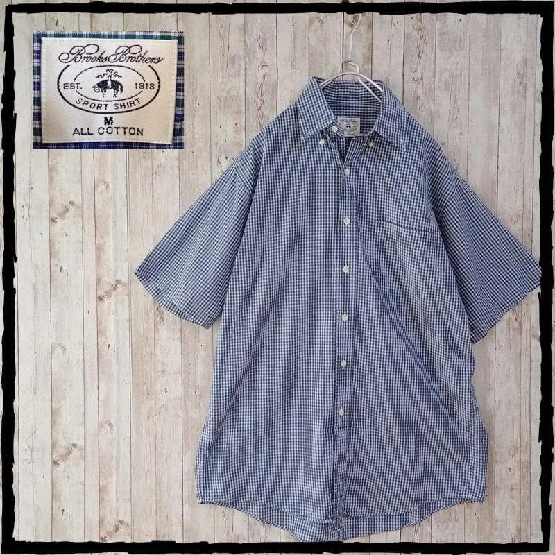 美品 ブルックスブラザーズ BrooksBrothers 半袖チェックシャツ M