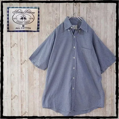 美品 ブルックスブラザーズ BrooksBrothers 半袖チェックシャツ M