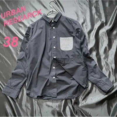 URBAN RESEARCH 長袖シャツ ポケット ボーダー柄 M