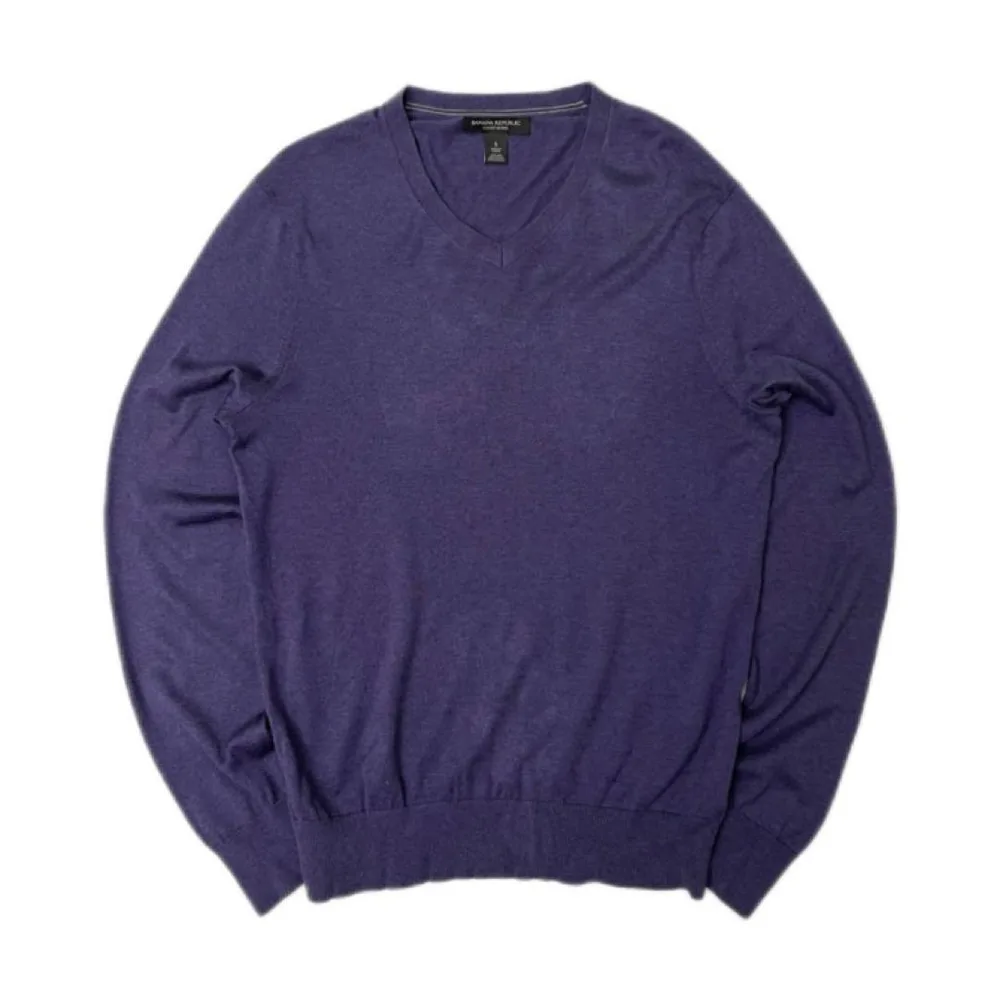 BANANA REPUBLIC Vネック ニット セーター パープル S