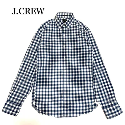 J.CREW【ジェイクルー】ネイビー/ホワイト チェック ボタンダウンシャツXS
