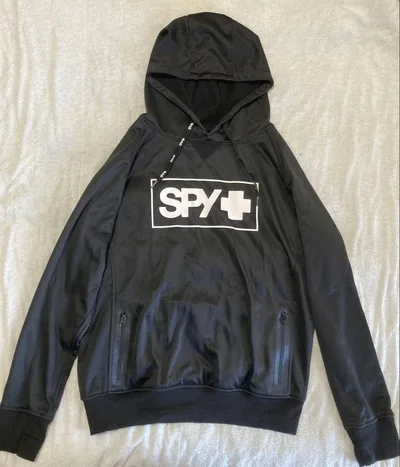 SPY+ 撥水 フーディー パーカー スノーボード 止水ジップ 黒 L相当
