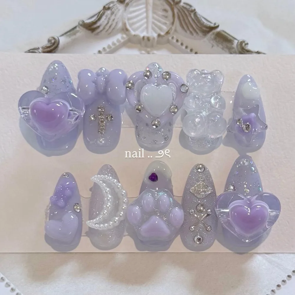 ネイルチップ 量産型 韓国 ゴテゴテ 平成女児 サブカル