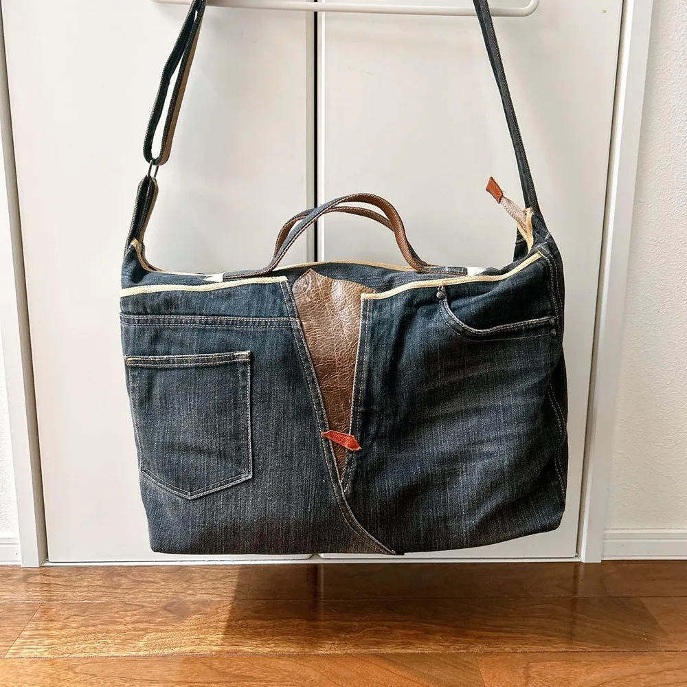 デニムリメイク トートバッグ ハンドメイド購入品 インディゴ