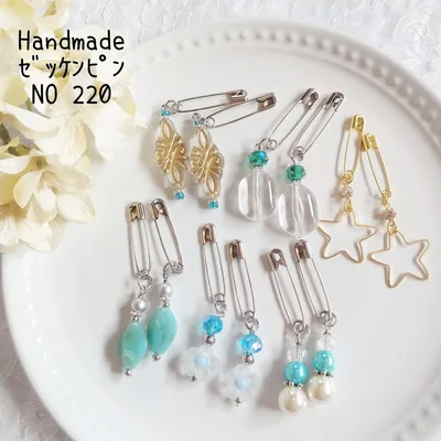 匿名配送♥220 ゼッケンピン 6点セット ハンドメイド
