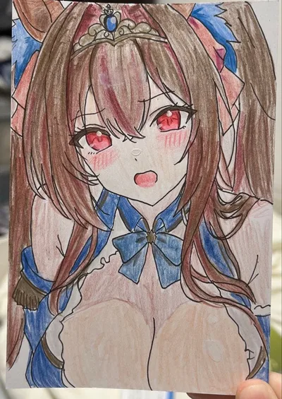 ウマ娘 ダイワスカーレット 手書きイラスト 1点もの ファンアート