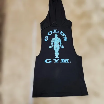 GOLD'S GYM フード付きタンクトップ ブラック