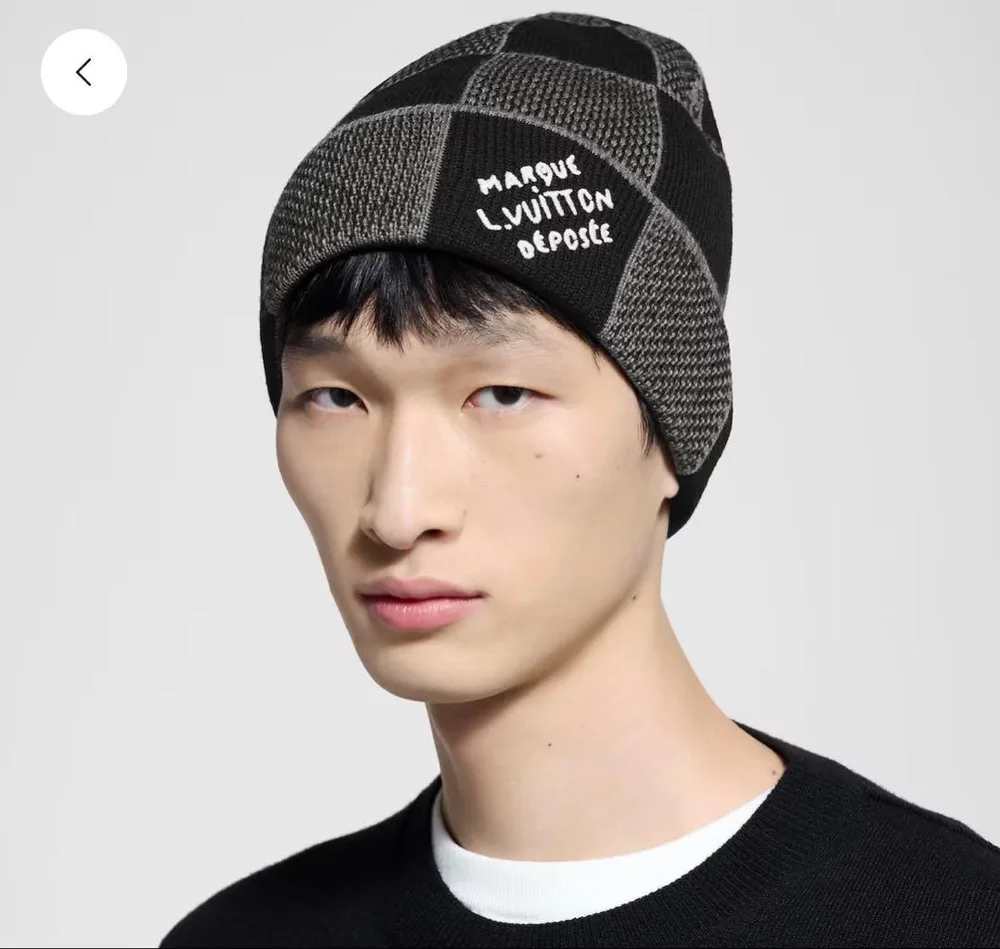 LOUIS VUITTON ニット帽 ダミエ柄 美品