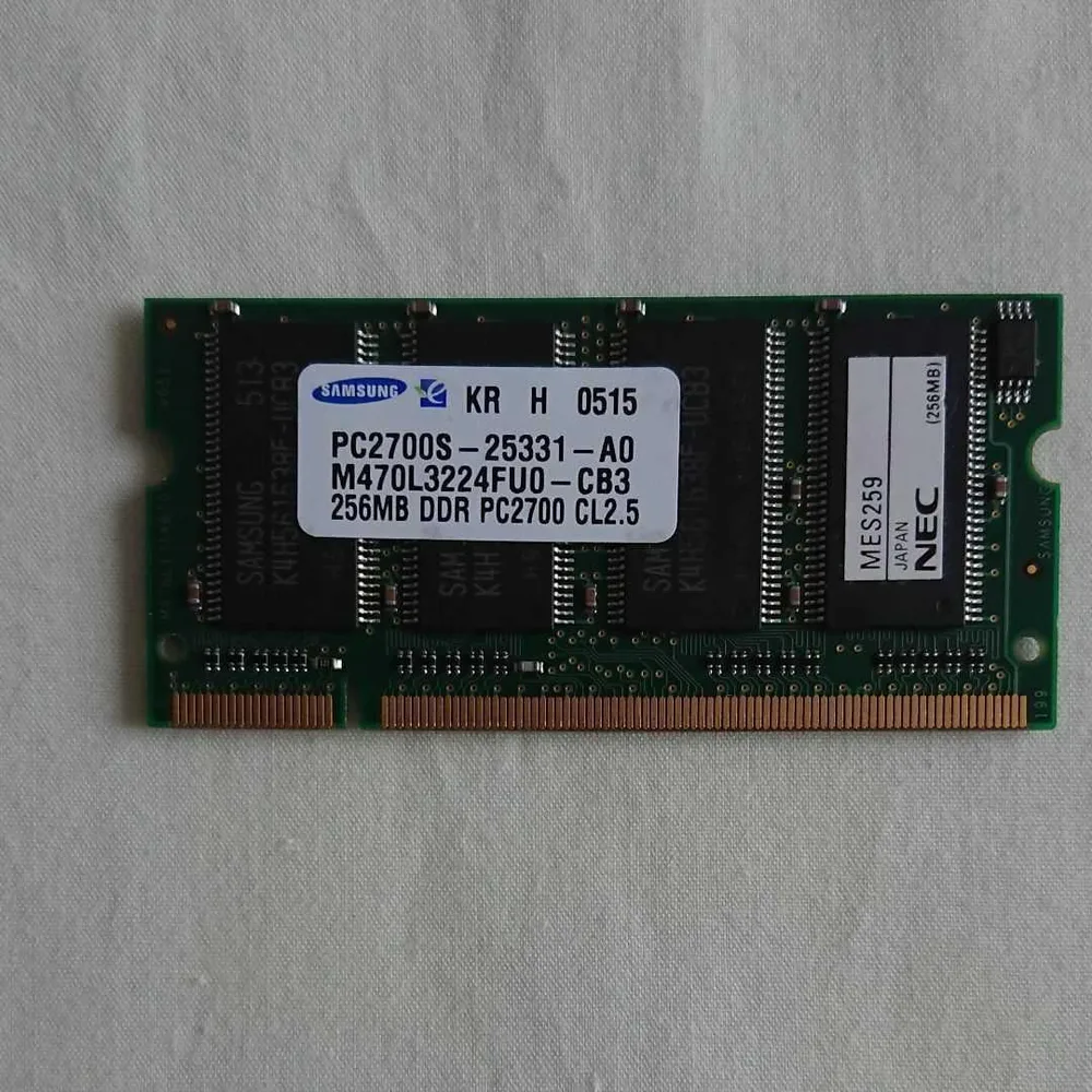 ノートPC用 増設メモリ SAMSUNG 256MB PC2700S CL2.5