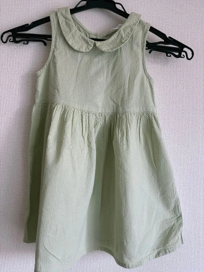 H&M ノースリーブワンピース ライトグリーン