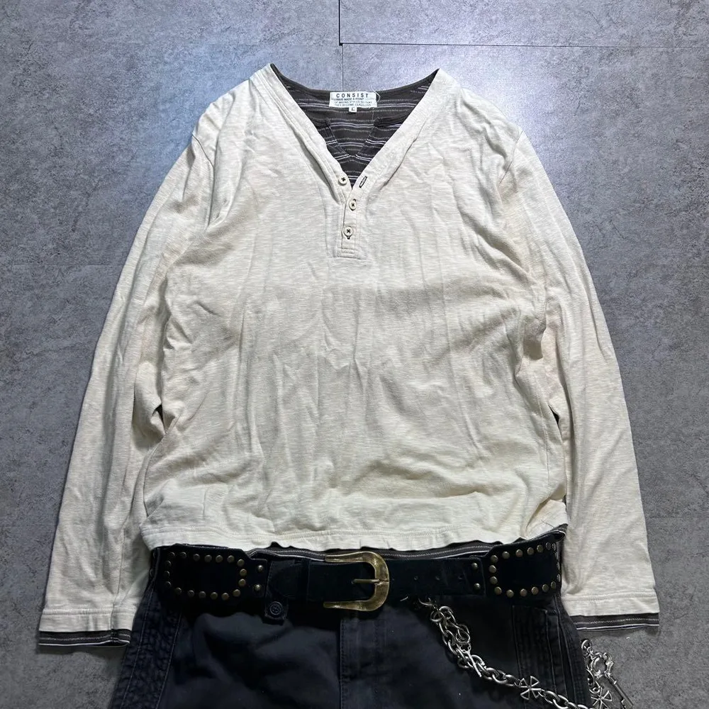 00s【archive】Henry neck l/s Y2K swag cboy