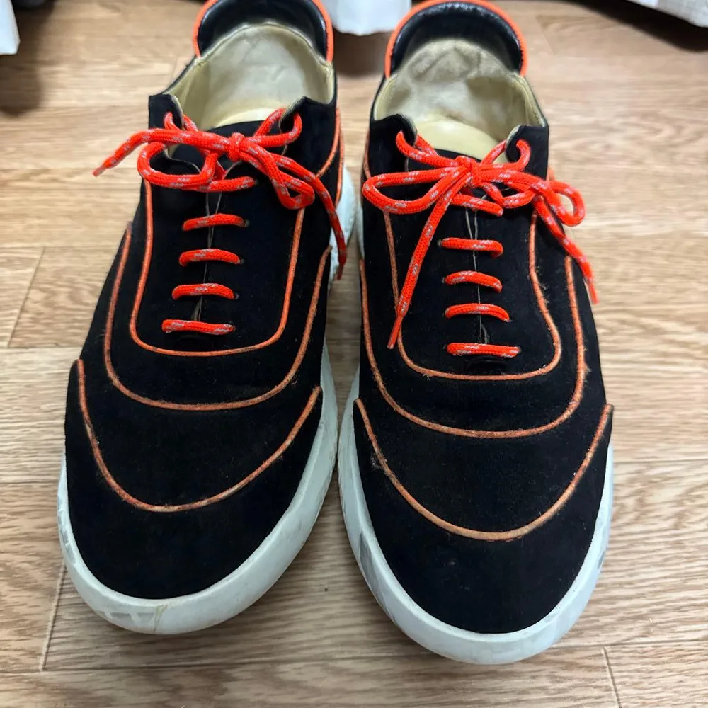 HERMES スニーカー ブラック オレンジ 値下げ可