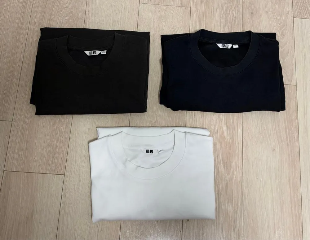 ユニクロUエアリズムコットンクルーネックTシャツ M 長袖 3色セット ロンT