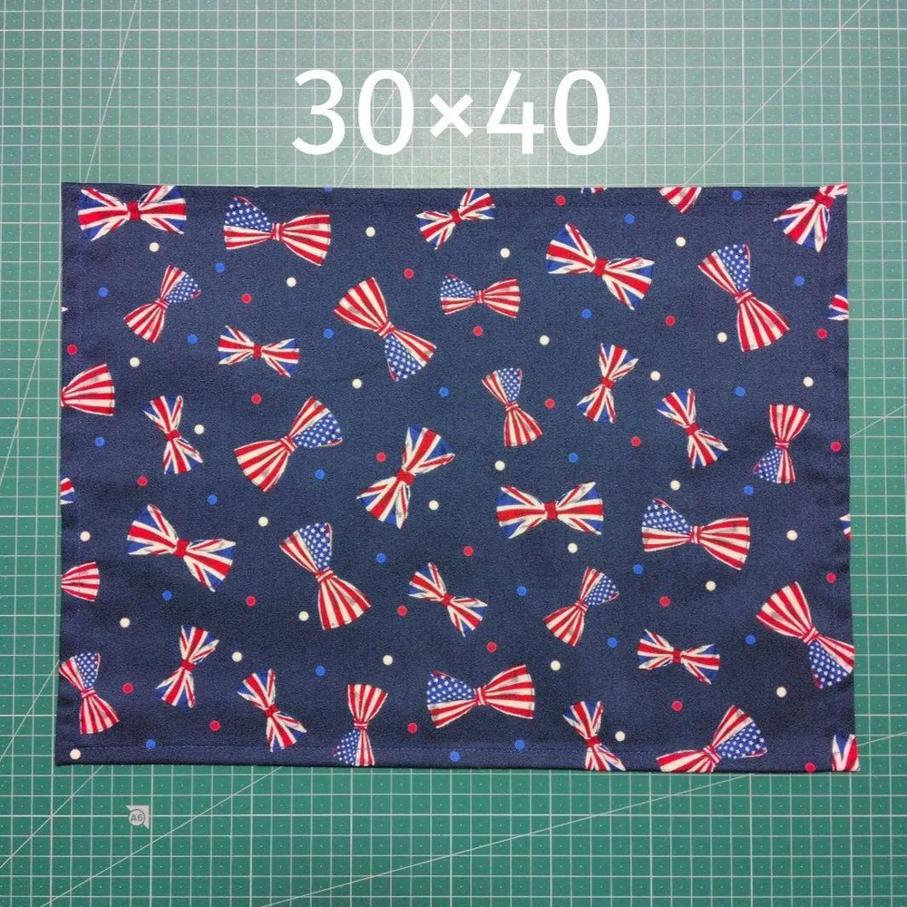 ランチマット 30×40 国旗リボン柄 ネイビー