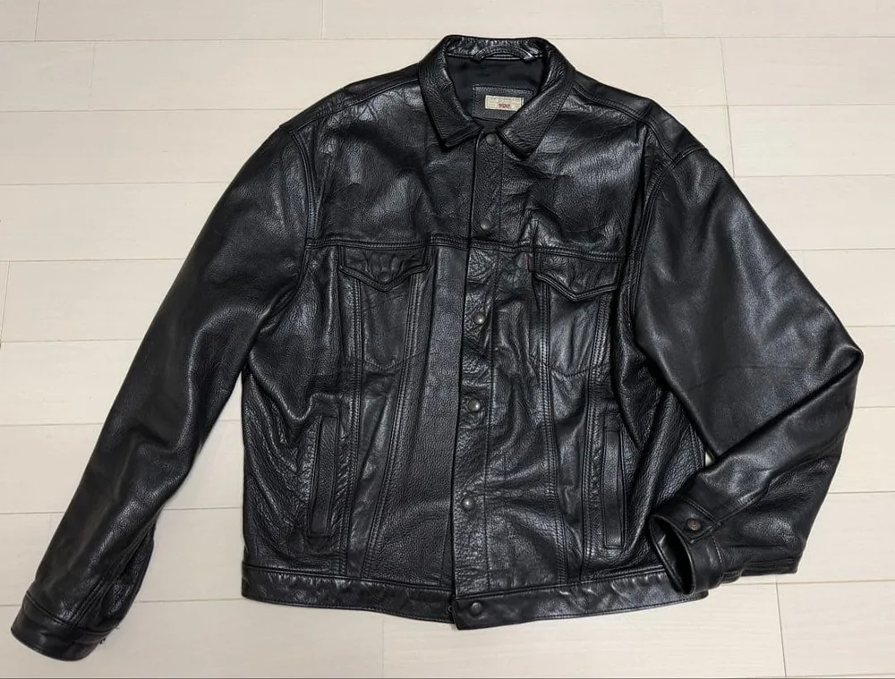Levi's レザー トラッカージャケット ブラックL イギリス製
