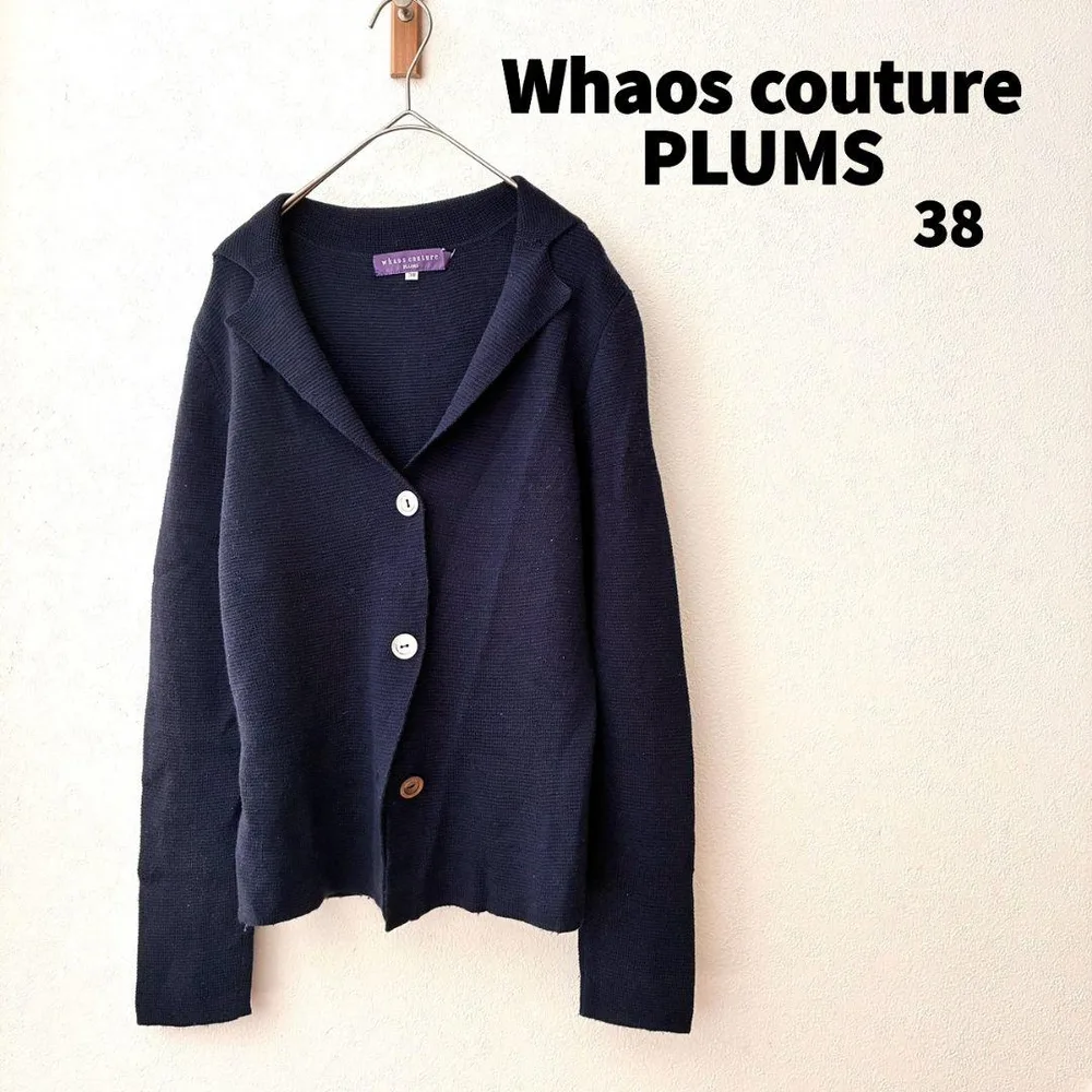 Whaos couture PLUMS คาร์ดิแกนแขนยาว 38 สีกรมท่ามีปก