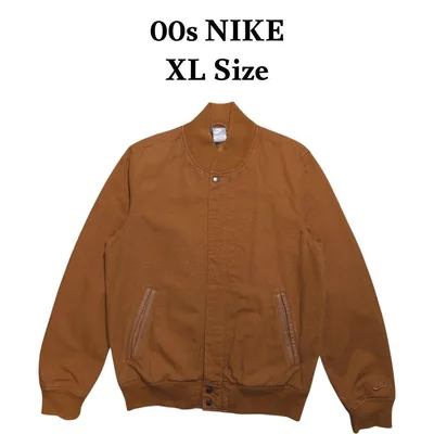 00s NIKE キャンバス地 ボンバージャケット XL 茶 ブルゾン