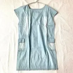 【R・KIKUCHI】チュニック 綿混 フレンチスリーブ スクエアネック 40