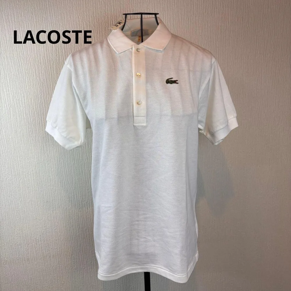 ★LACOSTE★L★เสื้อโปโลสีขาว★ปักโลโก้หน้าอกซ้าย★ใหม่พร้อมป้าย★ผ้าฝ้าย 100%★