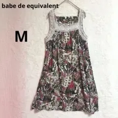 美品 M ノースリーブ チュニック 花柄 シフォン ノースリーブブラウス