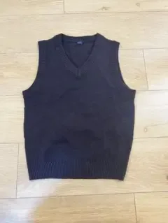 Vネック ニットベスト 120cm ネイビー
