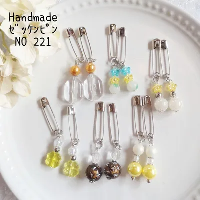 匿名配送♥221 ゼッケンピン 6点セット ハンドメイド