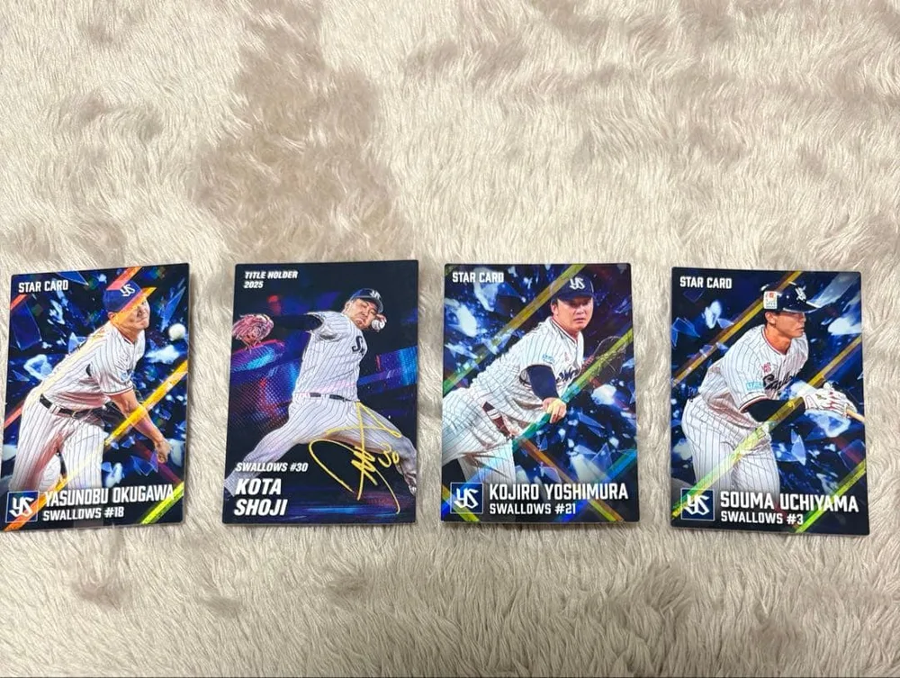 東京ヤクルトスワローズ カルビー プロ野球チップス 4枚セット