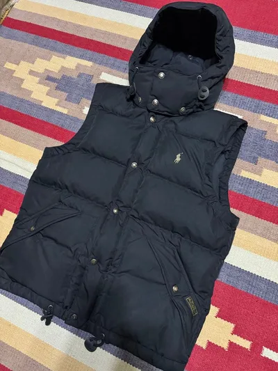 Polo Ralph Lauren ダウンベスト フード付き ブラック