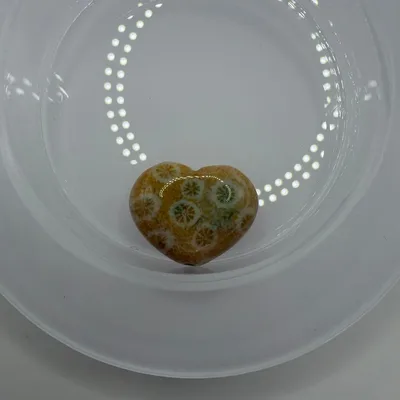コーラル ハート型パーツ 貫通穴あり 約13×17mm アクセサリー素材