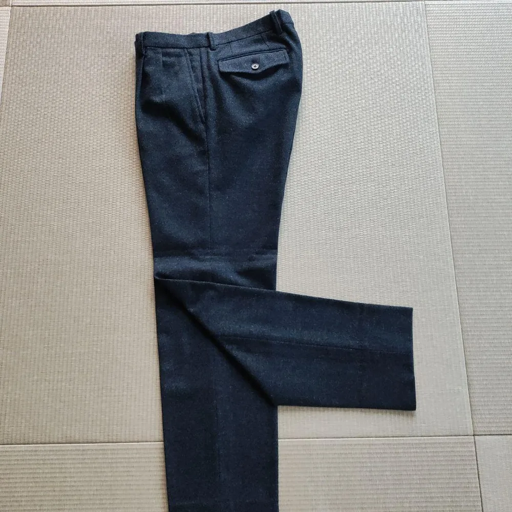 【美品】スーツカンパニー スラックス ウール混 ネイビー Size79cm