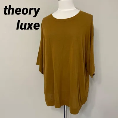 theory luxe セオリー レディース 半袖 ニット ブラウン 綿