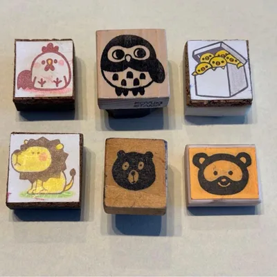 ハンドメイド スタンプ 6個セット 動物