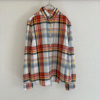 INED イネド リネン混チェックシャツ 美品
