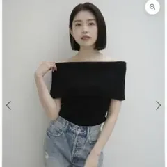 anuans ソフトフィットオフショルニットトップス